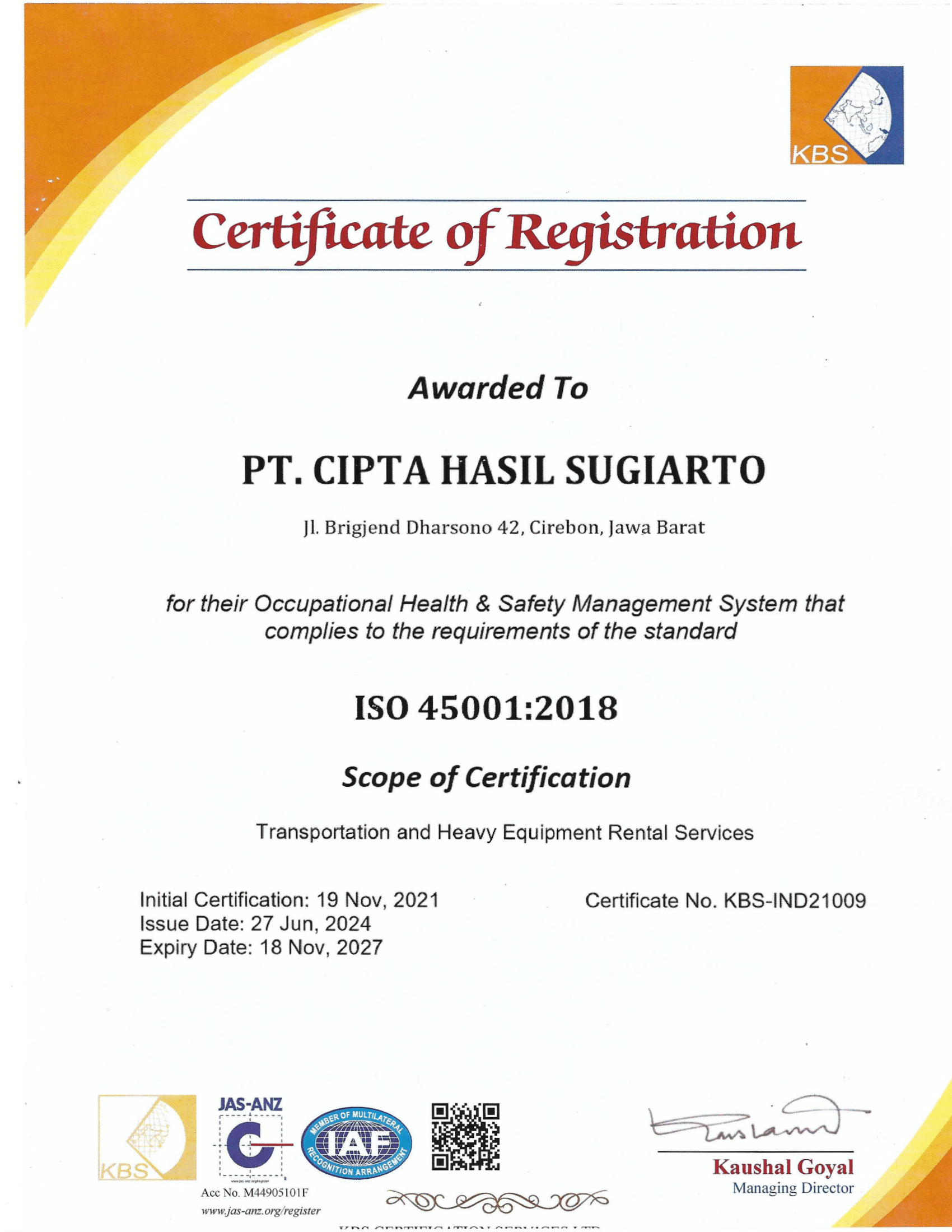ISO 45001:2018